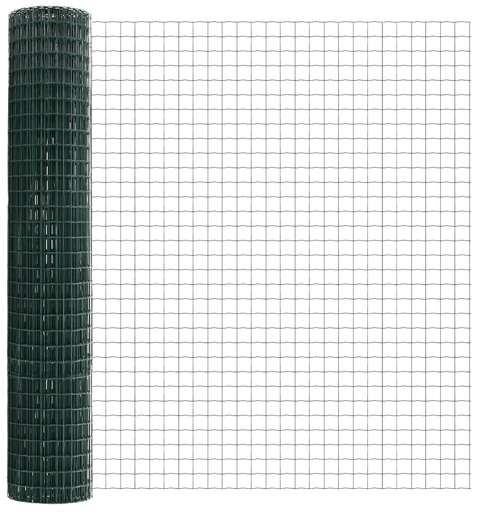 vidaXL Euro Fence με 7 φλαντζάτες κολώνες 1.4x10 μ Γαλβανισμένο Χάλυβα