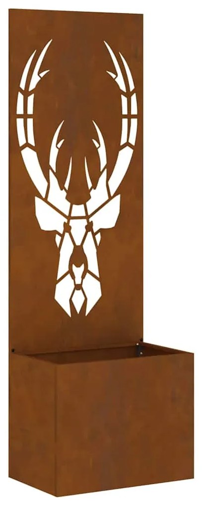 vidaXL Γλάστρα Κήπου με Διακοσμητική Πάνελ Σκ rusty 50 x 140 cm