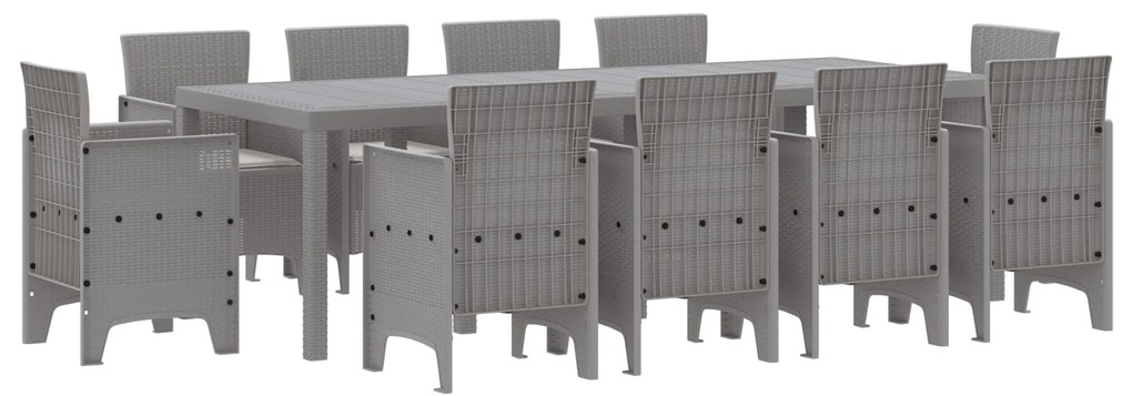 vidaXL Σετ Τραπεζαρίας Κήπου 11 pcs Ανοιχτό γκρι 250 x 100 x 73 εκ