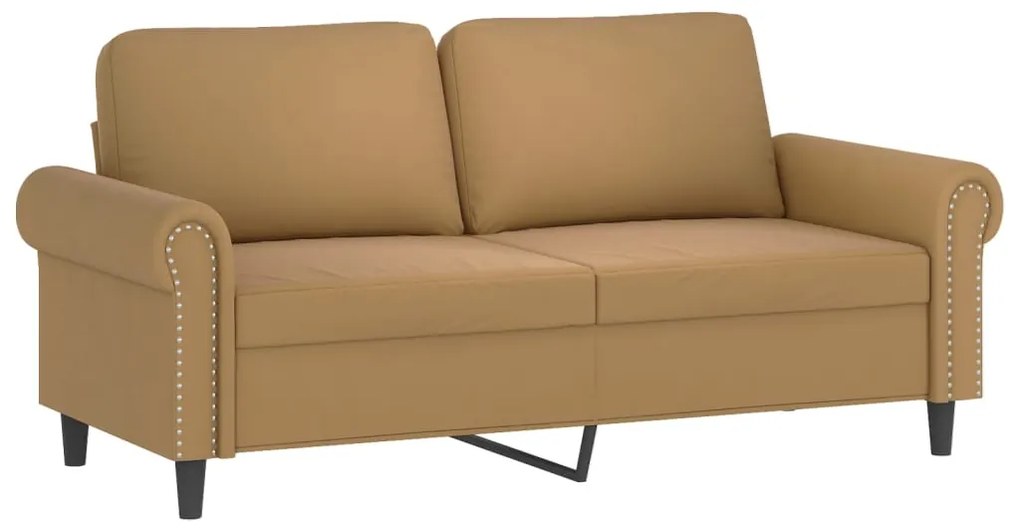 vidaXL Πολυθρόνες Σετ 2 Τεμαχίων Καφέ από Βελούδο με Μαξιλάρια