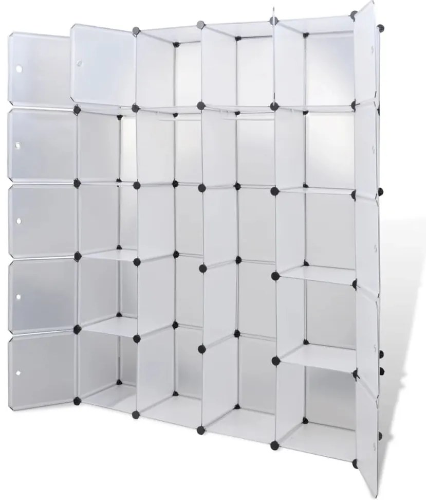 vidaXL Ντουλάπα Σπονδυλωτή 14 Τμήματα Άσπρη 37 x 146 x 180,5 εκ