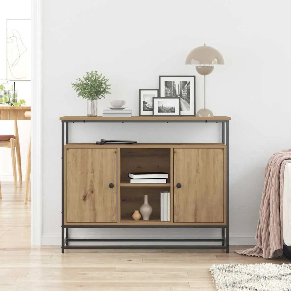 vidaXL Πλαϊνό γραφείο artisan δρυς 100 x 35 x 80 εκ.