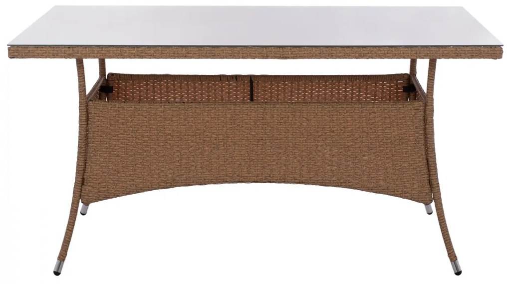 Τραπέζι Minsk μεταλλικό Rattan μπεζ - καφέ 150x90x75 εκ. 150x90x75 εκ.