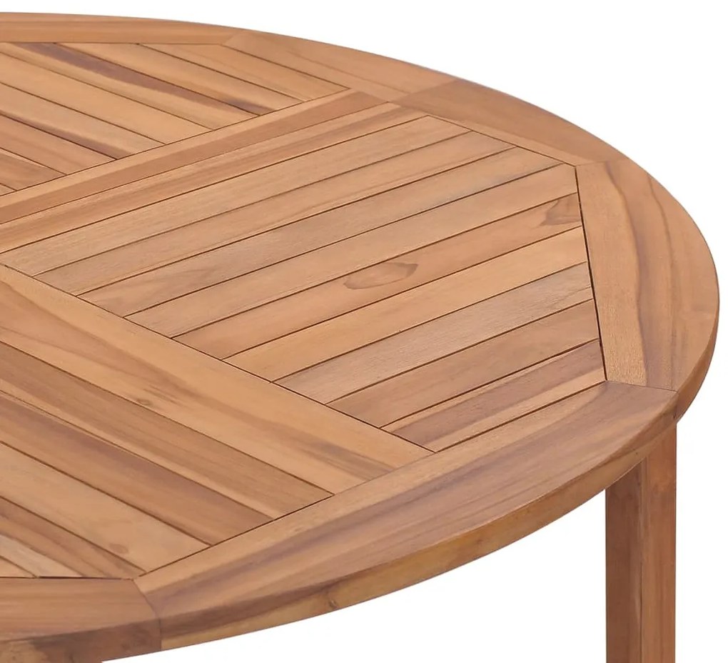 vidaXL Τραπεζαρία Κήπου Ø110x75 εκ. από Μασίφ Ξύλο Teak
