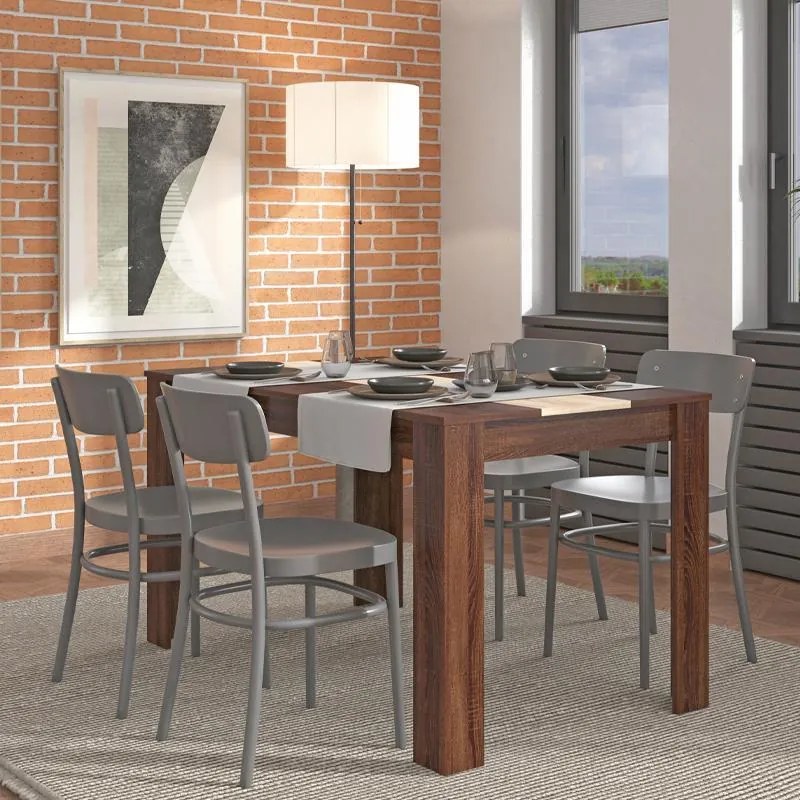 Τραπέζι Τραπεζαρίας Domus Dark Sonoma - Sonoma 135x80.5x74.5 εκ.