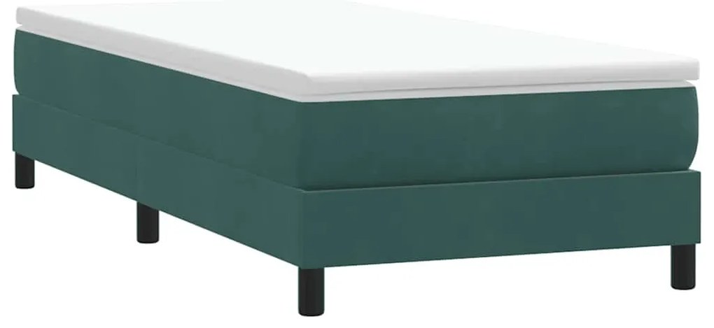 vidaXL Box Spring Κρεβάτι χωρίς στρώμα Σκούρο πράσινο Βελούδινο