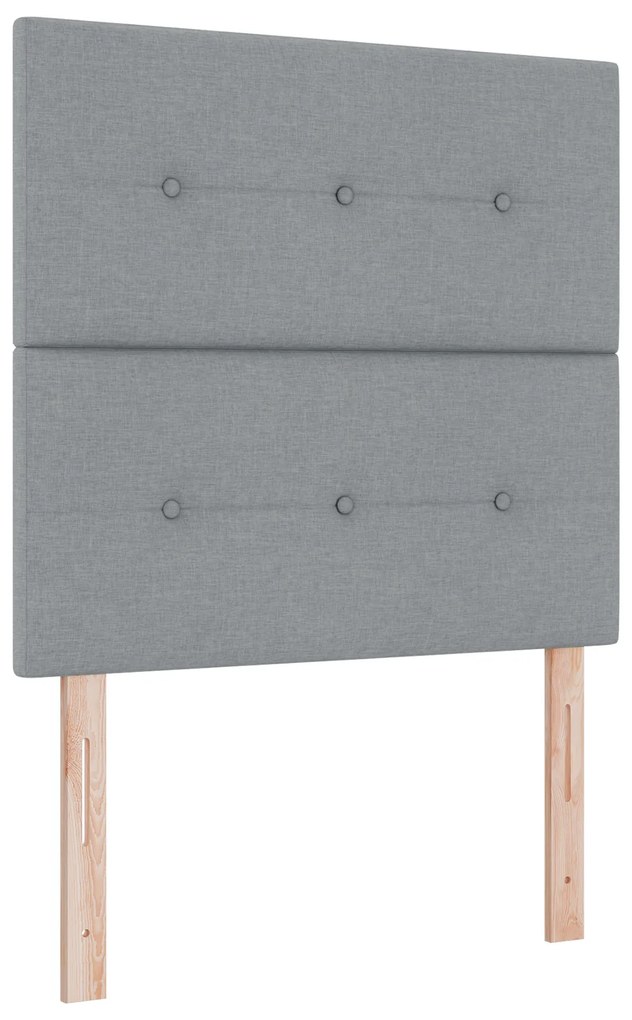 vidaXL Κρεβάτι Box Spring με Στρώμα Ανοιχτό Γκρι 80x200 εκ. Ύφασμα