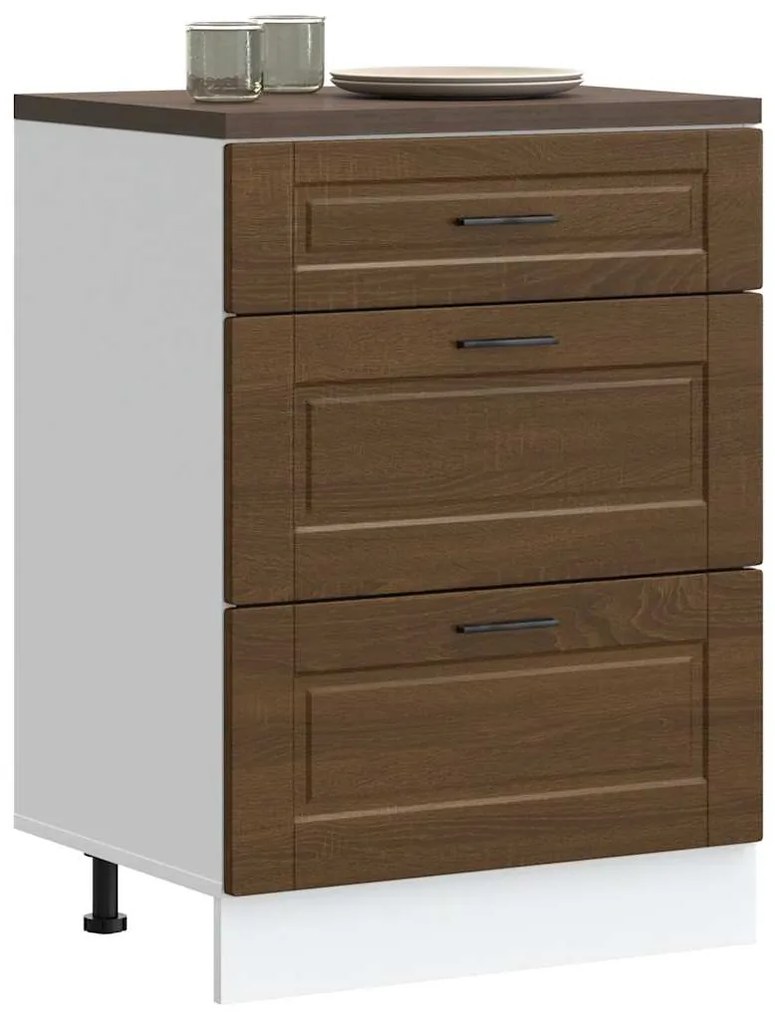 ντουλάπι βάσης κουζίνας Porto Καφέ Δρυς κατασκευασμένο ξύλο