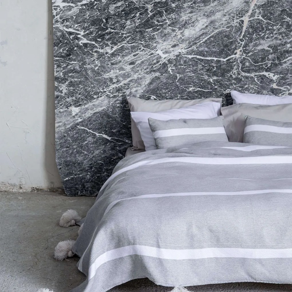 Κουβέρτα Με Pom Pom - Gentian Nima Υπέρδιπλo 240x250cm Cotton-Polyester