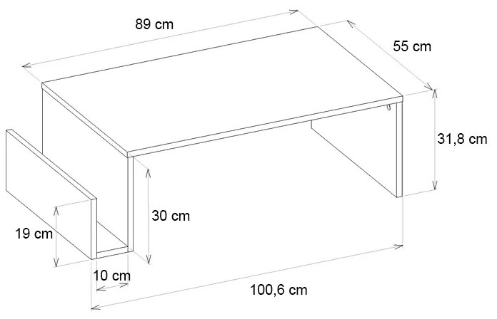 ΤΡΑΠΕΖΑΚΙ ΣΑΛΟΝΙΟΥ REGNAR MEGAPAP ΧΡΩΜΑ REBAB 100,6X55X31,8ΕΚ.