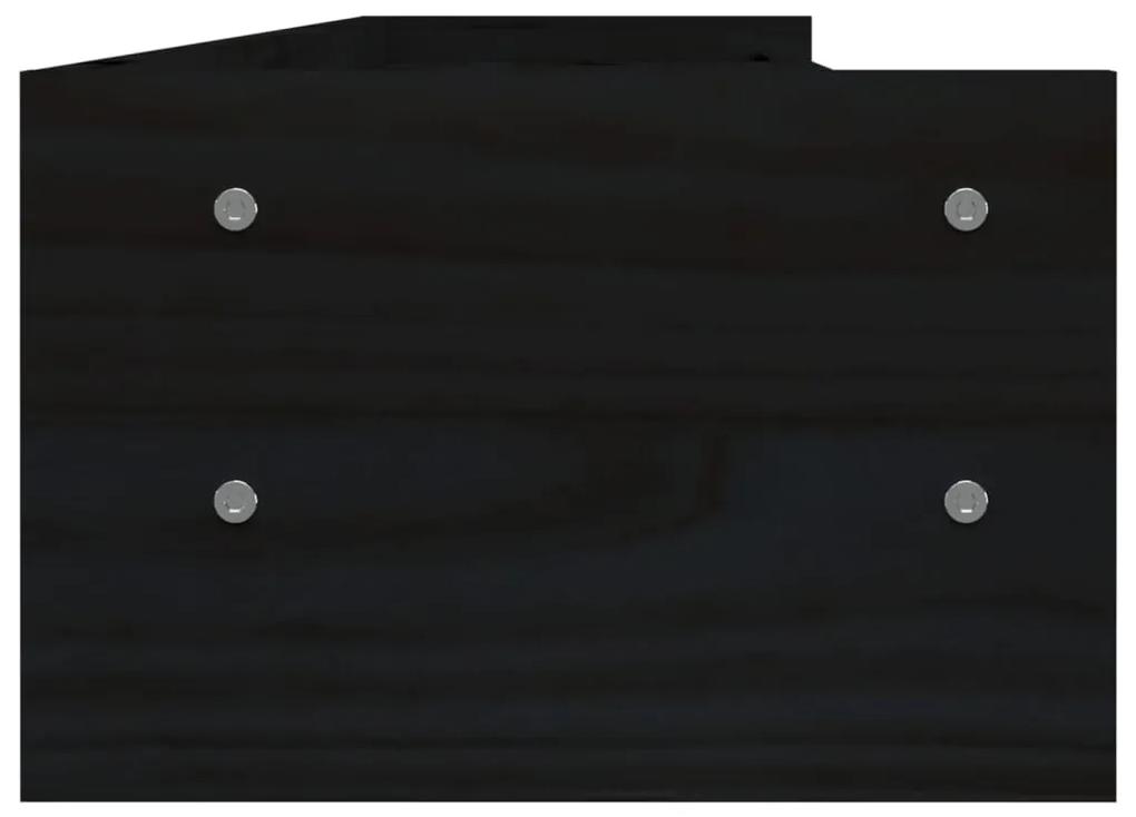 vidaXL Βάση Οθόνης Μαύρη 100x24x16 εκ. από Μασίφ Ξύλο Πεύκου