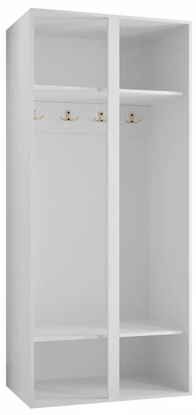 Ντουλάπα Hartford 397, Άσπρο, 186x74x44cm, 54 kg, Πόρτες ντουλάπας: Με μεντεσέδες, Αριθμός ραφιών: 2, Αριθμός ραφιών: 2 | Epipla1.gr
