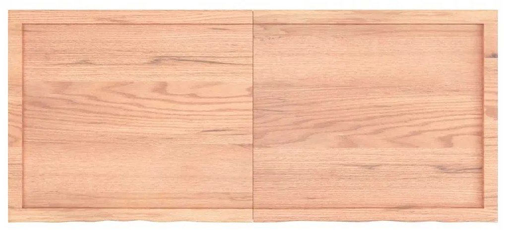vidaXL Ράφι Τοίχου Ανοιχτό Καφέ 140x60x(2-4)εκ. Επεξ. Μασίφ Ξύλο Δρυός