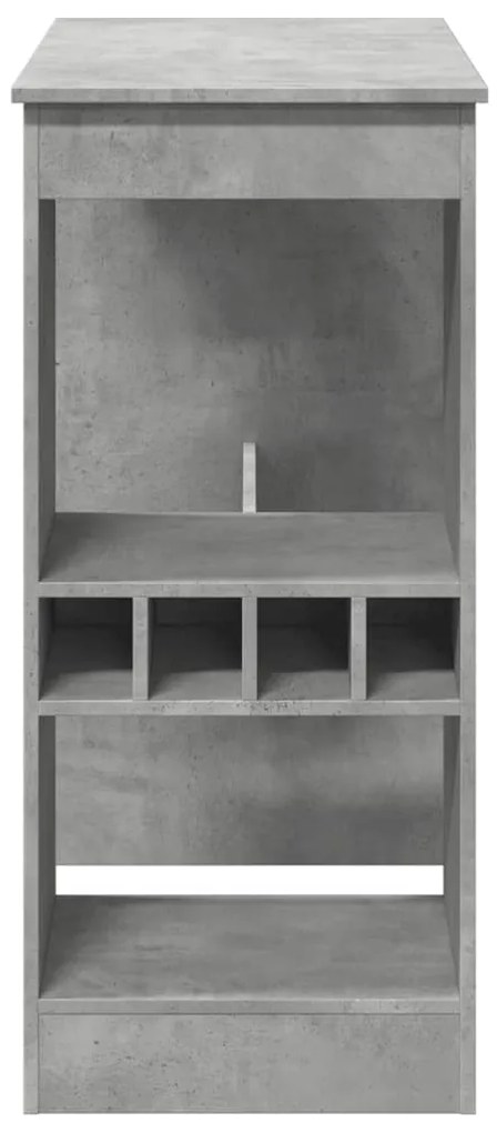 vidaXL Τραπέζι Μπαρ με Ράφια Γκρι Σκυρ. 90x47,5x103,5 εκ Επεξεργ. Ξύλο