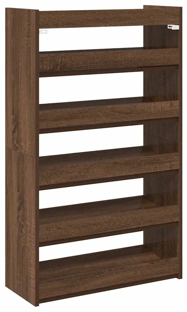 Ράφι παπουτσιών καφέ δρυς 60x25x100 cm Κατασκευασμένο ξύλο - Καφέ