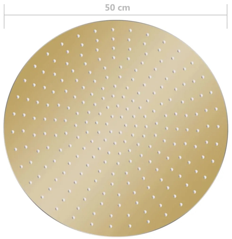 vidaXL Κεφαλή Nτους Βροχή Στρογγυλή Χρυσή 50 εκ. από Ανοξείδωτο Ατσάλι