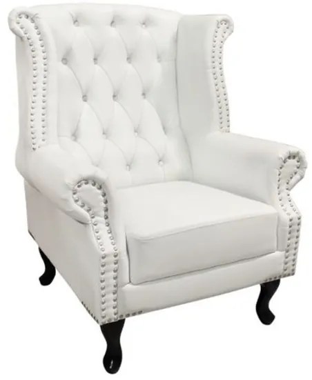 ΠΟΛΥΘΡΟΝΑ-ΜΠΕΡΖΕΡΑ T.CHESTERFIELD POLINA HM0053.02 PU ΛΕΥΚΟ ΜΑΤ 83x75x107Yεκ.