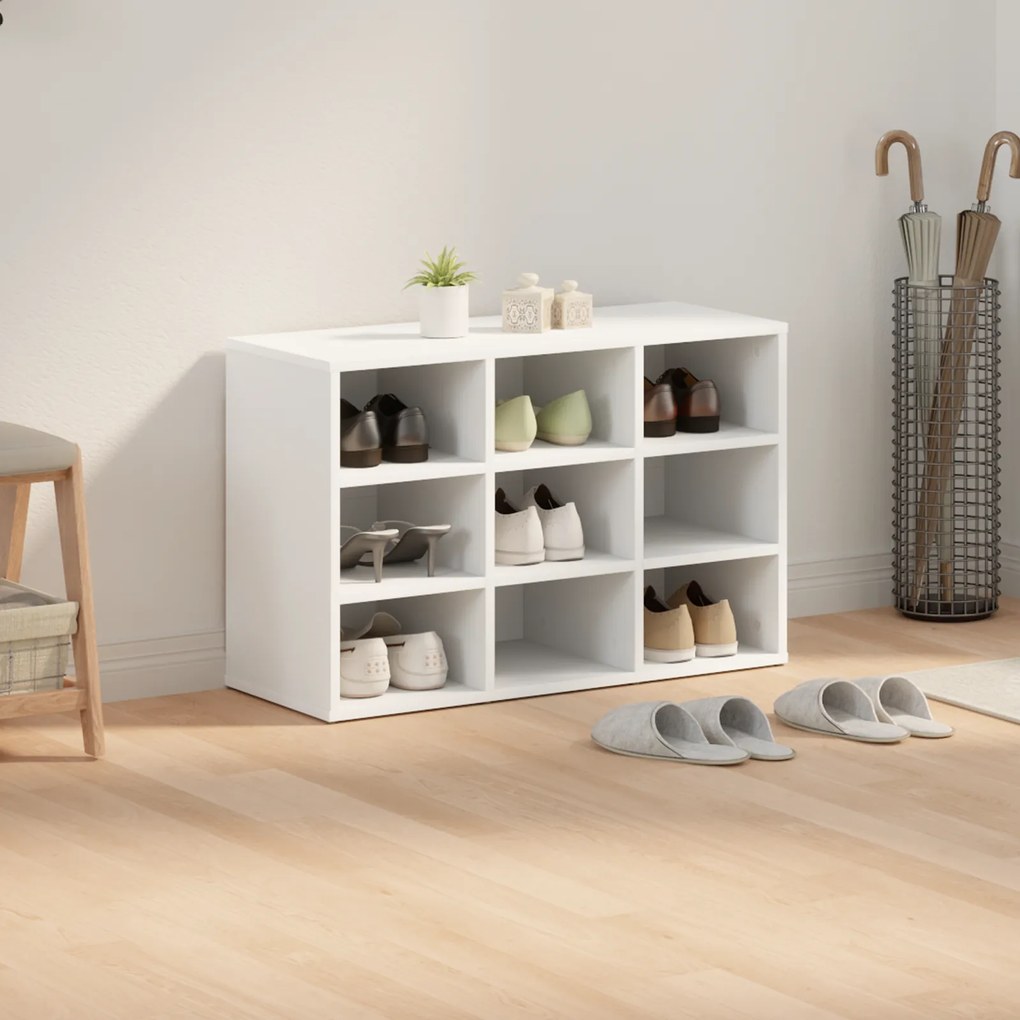 vidaXL Ντουλάπα Παπουτσιών Λευκό 52.5 x 30 x 50 εκ. Επεξεργασμένο ξύλο