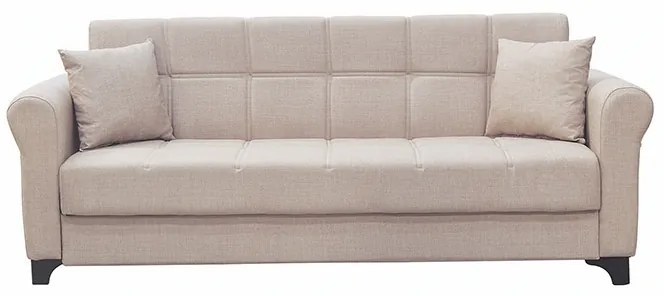 AZUR LIGHT BROWN ΥΦΑΣΜΑ 3ΘΕΣΙΟΣ ΚΑΝΑΠΕΣ/ΚΡΕΒΑΤΙ ΜΕ ΑΠΟΘ.ΧΩΡΟ
