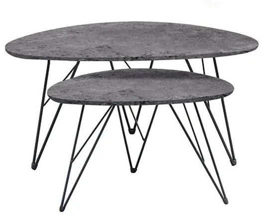 NANCY CONCRETE MDF ΣΕΤ 2 ΤΡΑΠΕΖΑΚΙΑ