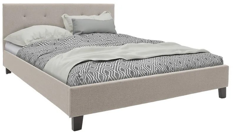 Κρεβάτι Mago pakoworld ύφασμα εκρού 150x200εκ