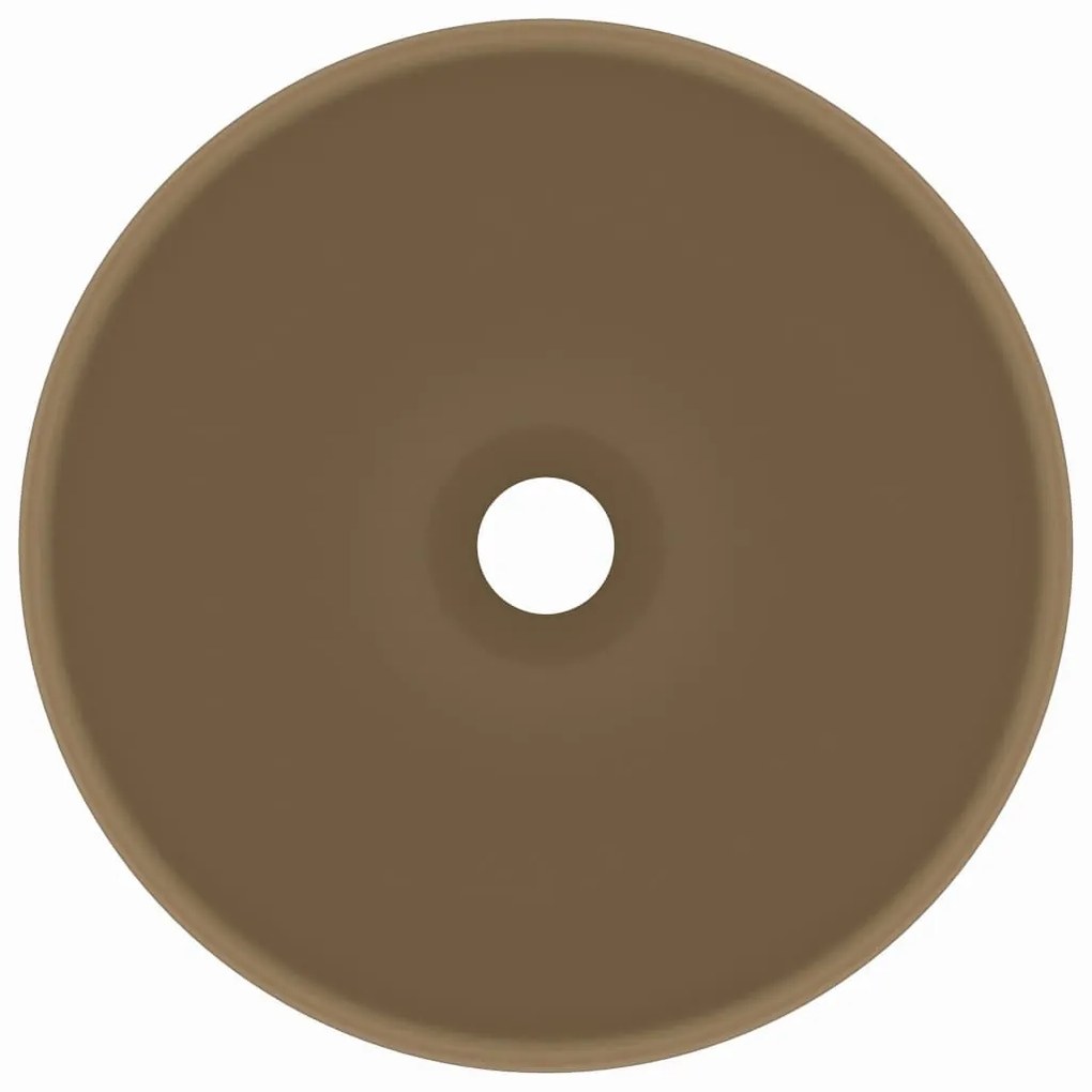 Νιπτήρας Πολυτελής Στρογγυλός Κρεμ Ματ 32,5x14 εκ. Κεραμικός - Κρεμ