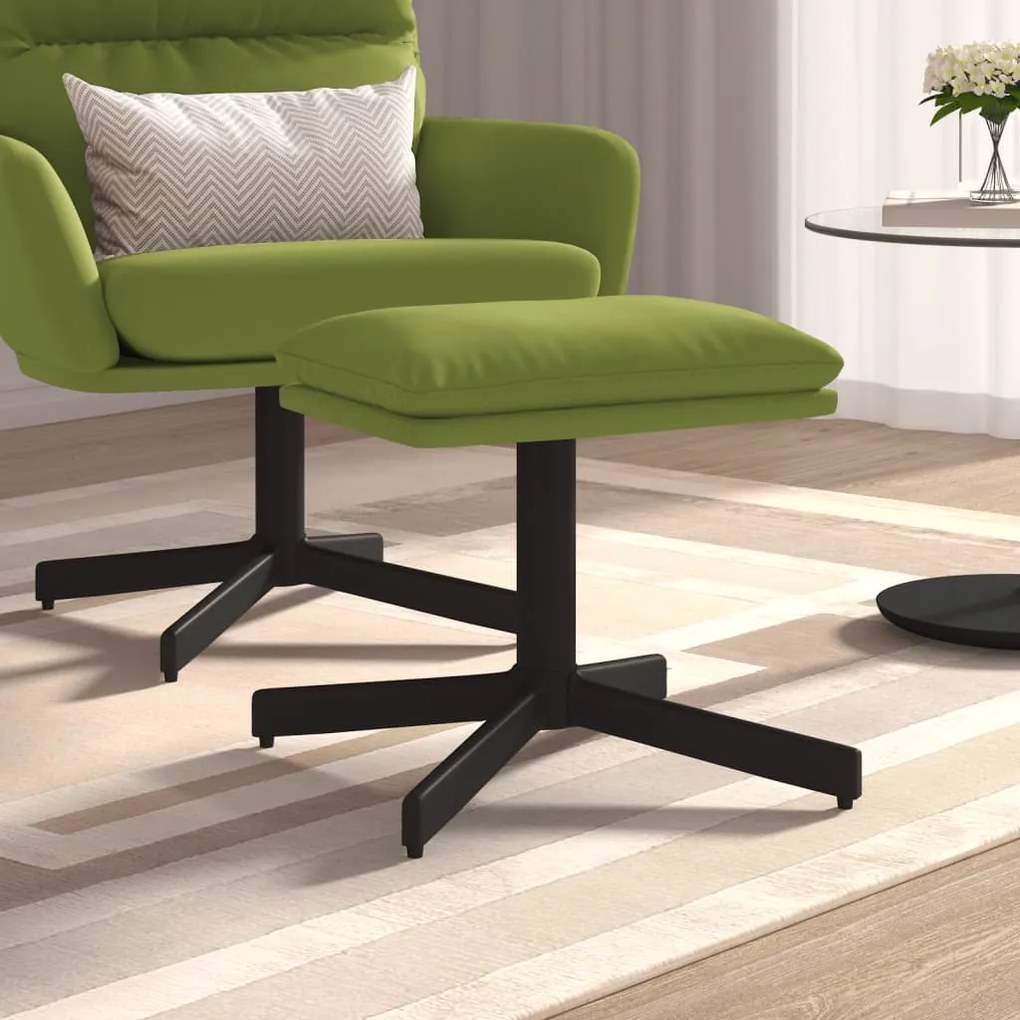 vidaXL Υποπόδιο Ανοιχτό Πράσινο 60x60x36 εκ. Βελούδινο