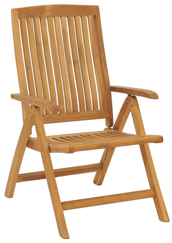 vidaXL Καρέκλες Κήπου Ανακλινόμενες 4 τεμ. Μασίφ Ξύλο Teak &amp; Μαξιλάρια