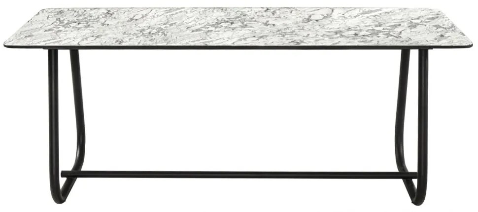 Τραπέζι Κήπου Marine/T-D 02-00-1387 189x89x77cm Marble White-Black