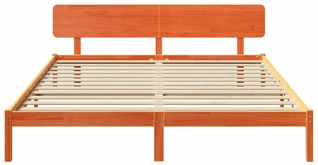 vidaXL Σκελετός Κρεβατιού Κερωτό καφέ 180 x 200 cm Μασίφ ξύλο πεύκου