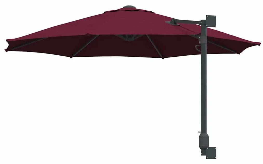 vidaXL Ομπρέλα Κήπου Κόκκινο και Μαύρο 248 x 248 x 148 εκ