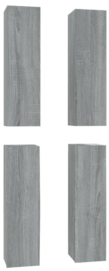 vidaXL Έπιπλα Τηλεόρασης 4 τεμ. Γκρι Sonoma 30,5x30x110 εκ. Επεξ. Ξύλο