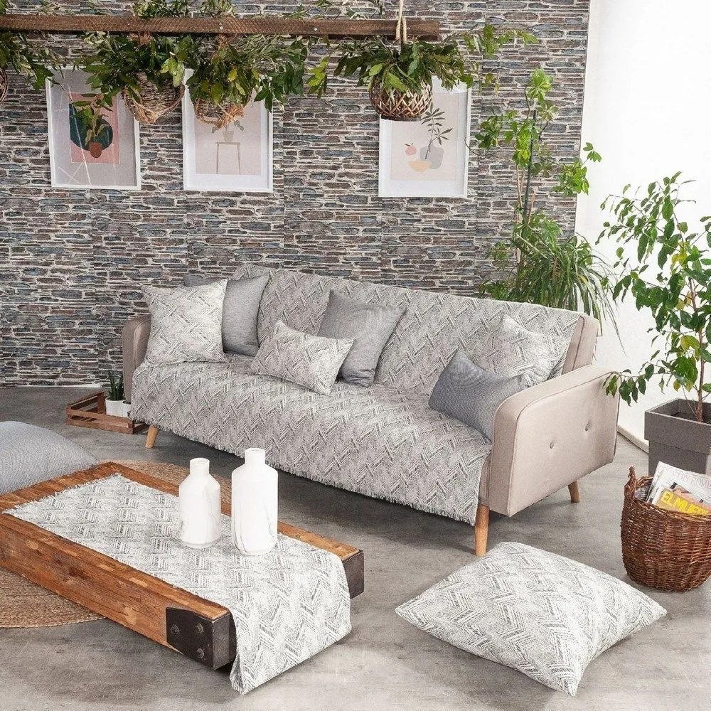 Ριχτάρι Siena 04 Grey Teoran Three-Seater 180x300cm Βαμβάκι-Πολυέστερ