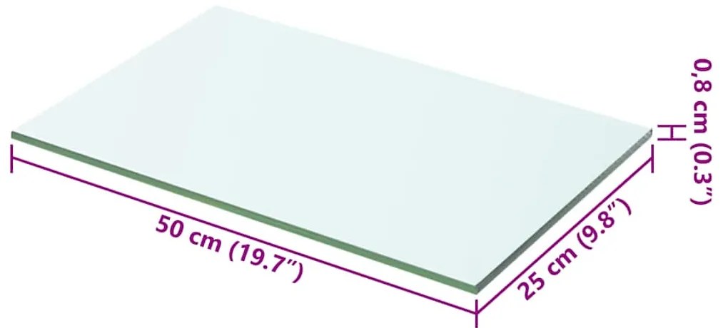 vidaXL Ράφια Πάνελ 2 τεμ. Διάφανα 50 x 25 εκ. Γυάλινα