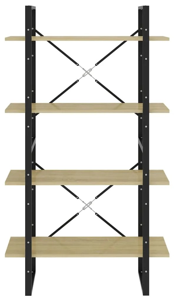 vidaXL Βιβλιοθήκη με 4 Ράφια Sonoma Δρυς 80x30x140 εκ. από Επεξ. Ξύλο