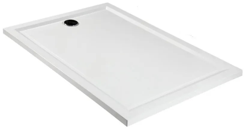Ντουζιέρα Χυτή 120x70xY2 εκ. με Bαλβίδα Aποχέτευσης, Sanitec Flat  Classic White A202-00