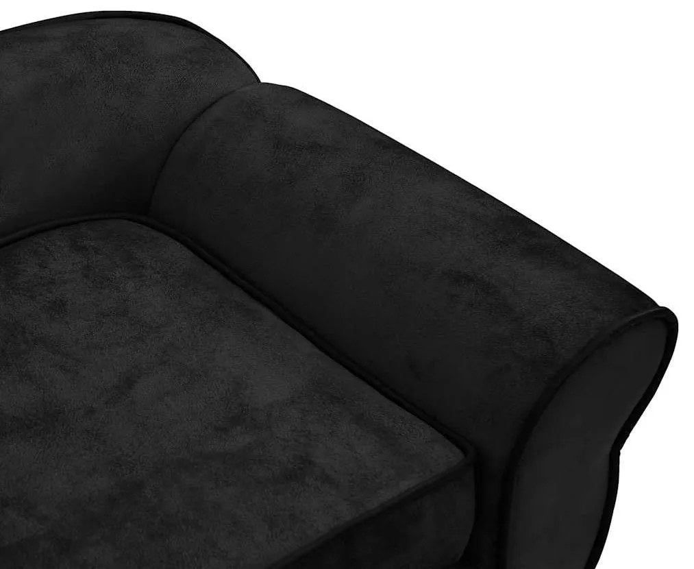 vidaXL Καναπές - Κρεβάτι Σκύλου Μαύρος 72 x 45 x 30 εκ. Βελουτέ