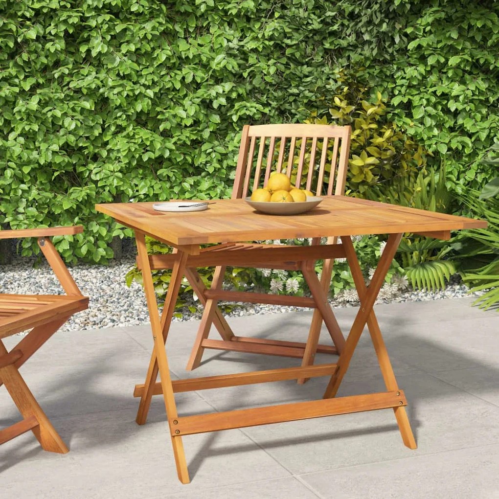 vidaXL Τραπέζι Κήπου Πτυσσόμενο 90 x 90 x 75 εκ. Μασίφ Ξύλο Ακακίας