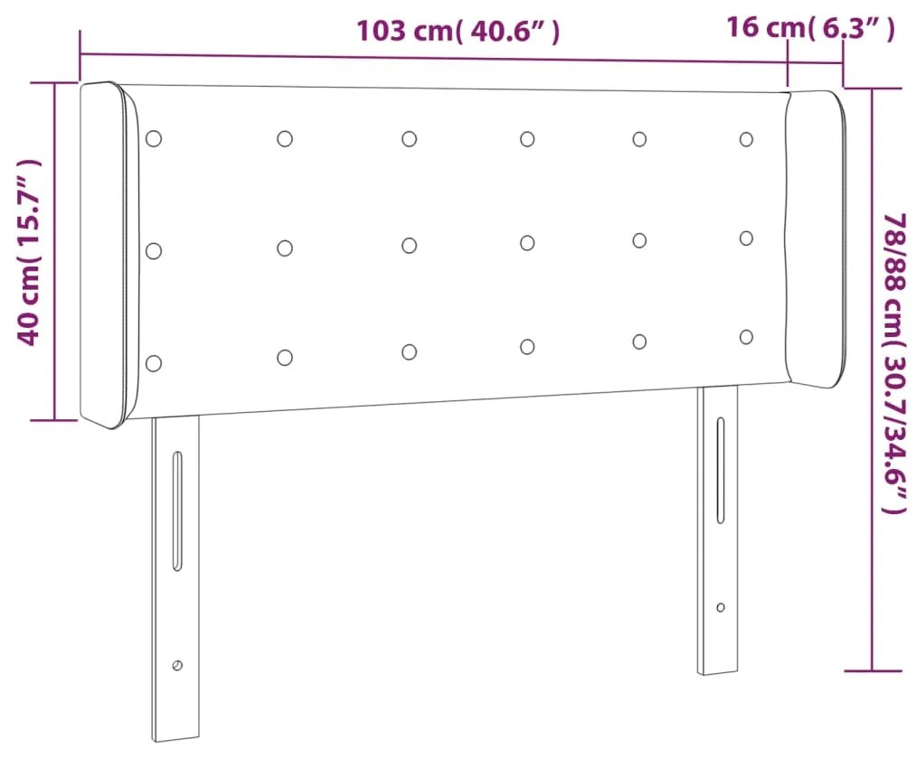 Κεφαλάρι Κρεβατιού LED Μαύρο 103x16x78/88 εκ. Βελούδινο 3123714