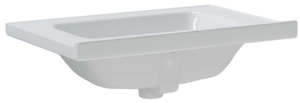vidaXL Νιπτήρας Μπάνιου Ορθογώνιος Λευκός 71 x 48 x 19,5 εκ. Κεραμικός