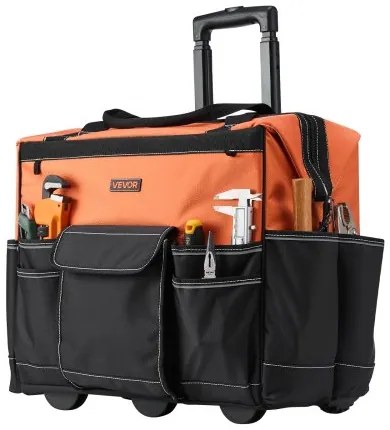 VEVOR Rolling Tool Bag 27 Pockets Heavy Duty Roller Tool Bag on Wheels