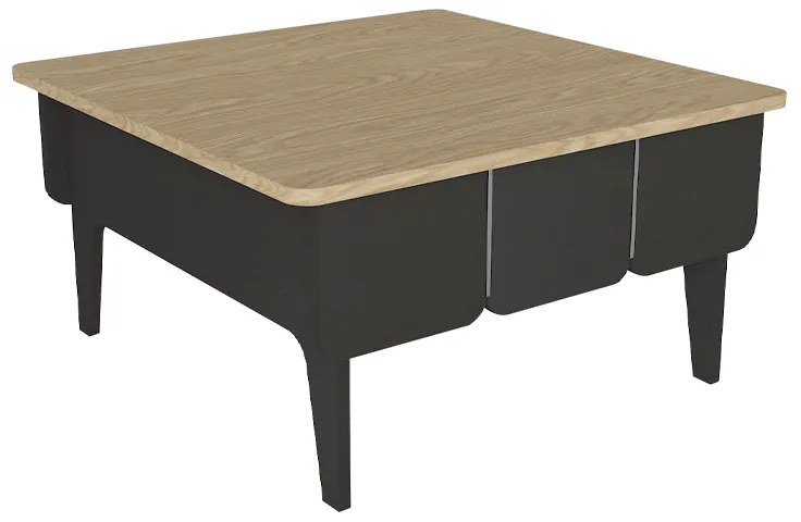Τραπεζάκι σαλονιού Pedro Megapap χρώμα ανθρακί - rota oak 73,2x73,2x38,6εκ.