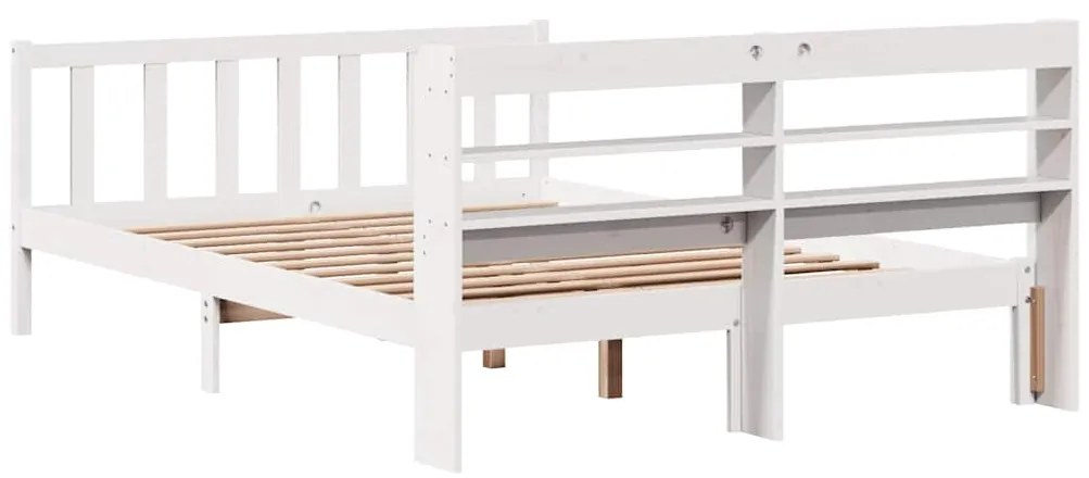vidaXL Σκελετός Κρεβ. Χωρίς Στρώμα Λευκό 140x190 εκ Μασίφ Πεύκο