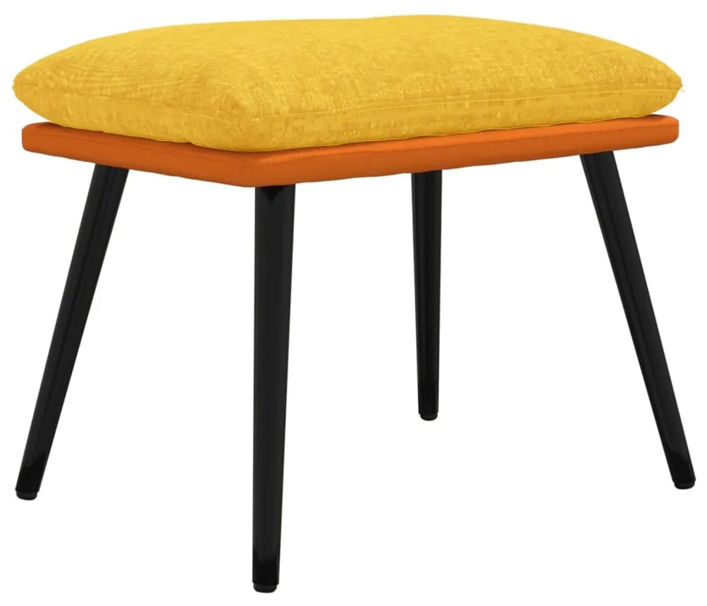vidaXL Υποπόδιο Μουσταρδί&Πορτοκαλί 45x29,5x39 εκ Ύφασμα & Συνθ. Δέρμα