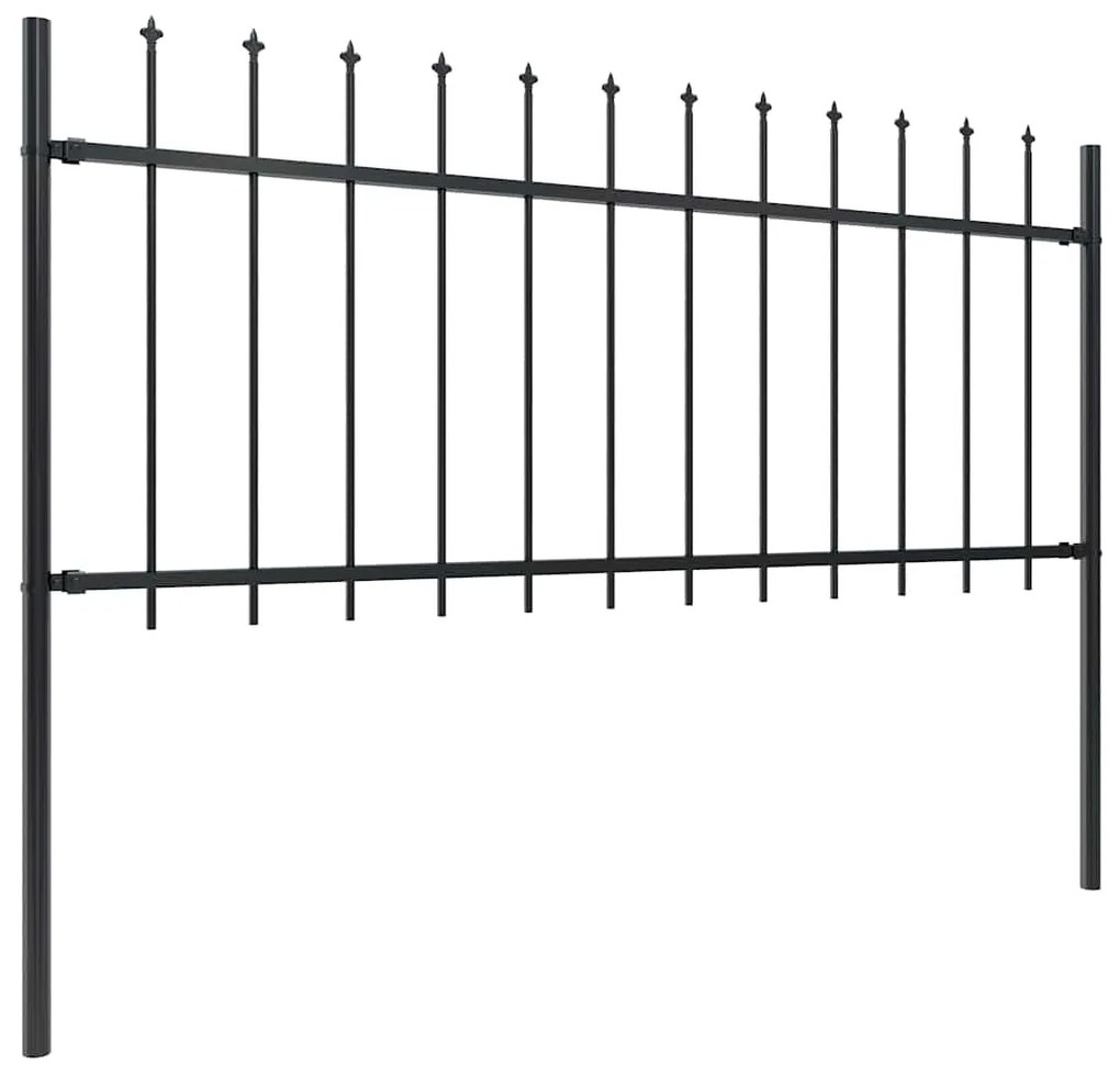 vidaXL Κάγκελα Περίφραξης με Λόγχες Μαύρα 11,9 x 0,8 μ. από Χάλυβα