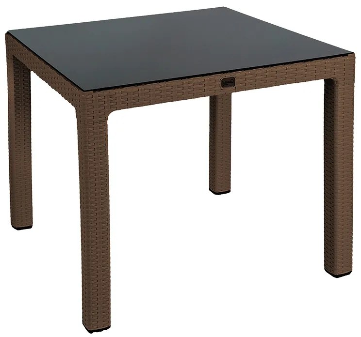 Τραπέζι Explore pakoworld με UV protection PP καφέ 90x90x73.5εκ Model: 253-000031