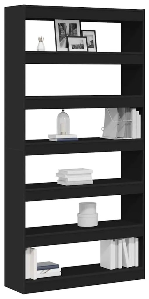 vidaXL Βιβλιοθήκη Μαύρο 100 x 30 x 198 εκ. Επεξεργασμένο ξύλο