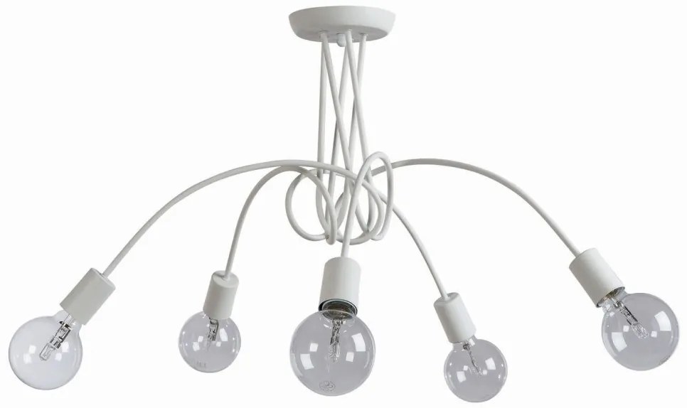 Κρεμαστό Φωτιστικό Οροφής 5xΕ27 40x80 Arkolight-1352-1/5-Λευκό 1352-1/5