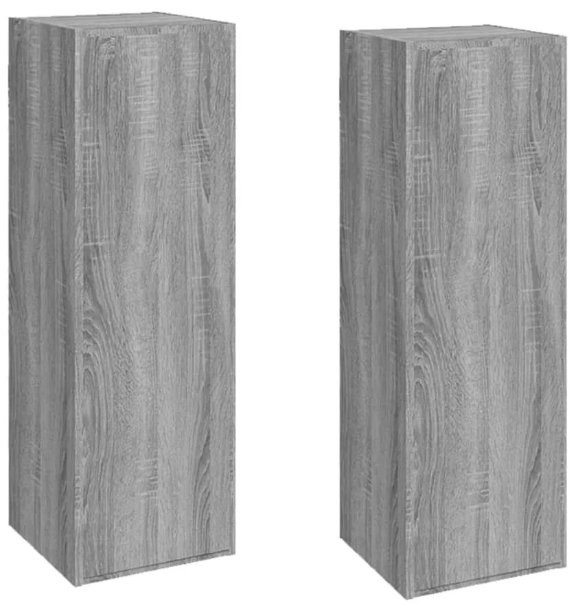 vidaXL Έπιπλα Τηλεόρασης 2 τεμ. Γκρι Sonoma30,5x30x90 εκ. Επεξ. Ξύλο