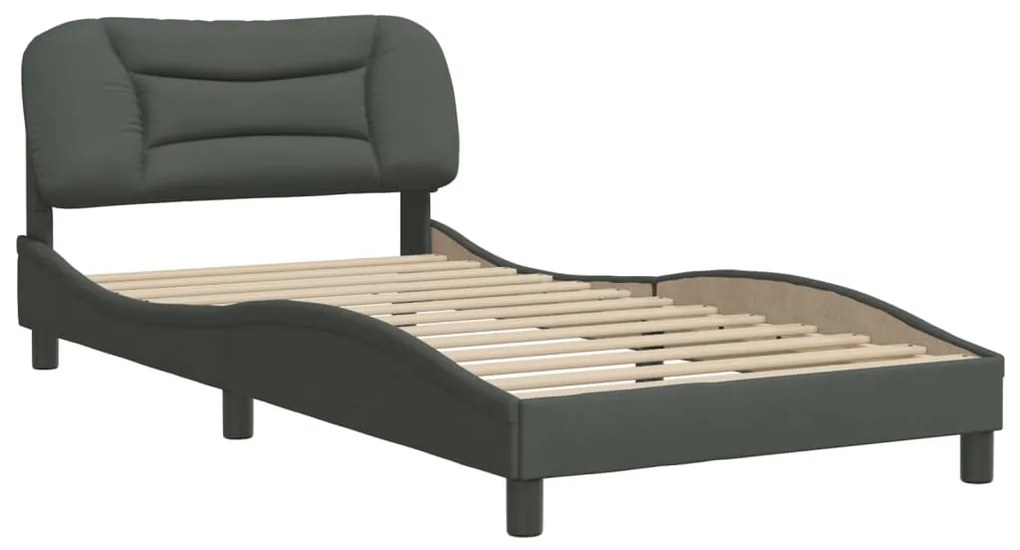 vidaXL Σκελετός Κρεβατιού Χωρίς Στρώμα Hvar Σκ. Γκρι 100x200 εκ. Υφασμάτινο